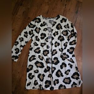 HEIMISH USA Leopard Print Cardigan- Black and Tan